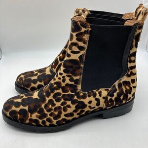 NWT Jack Rogers Margot Leopard Calf Fur Boots Size 9M Made in Brazil